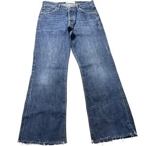 PaperDenim & Cloth 38539 Flare Jeans 31x29 Made USA Japanese Denim Button Fly